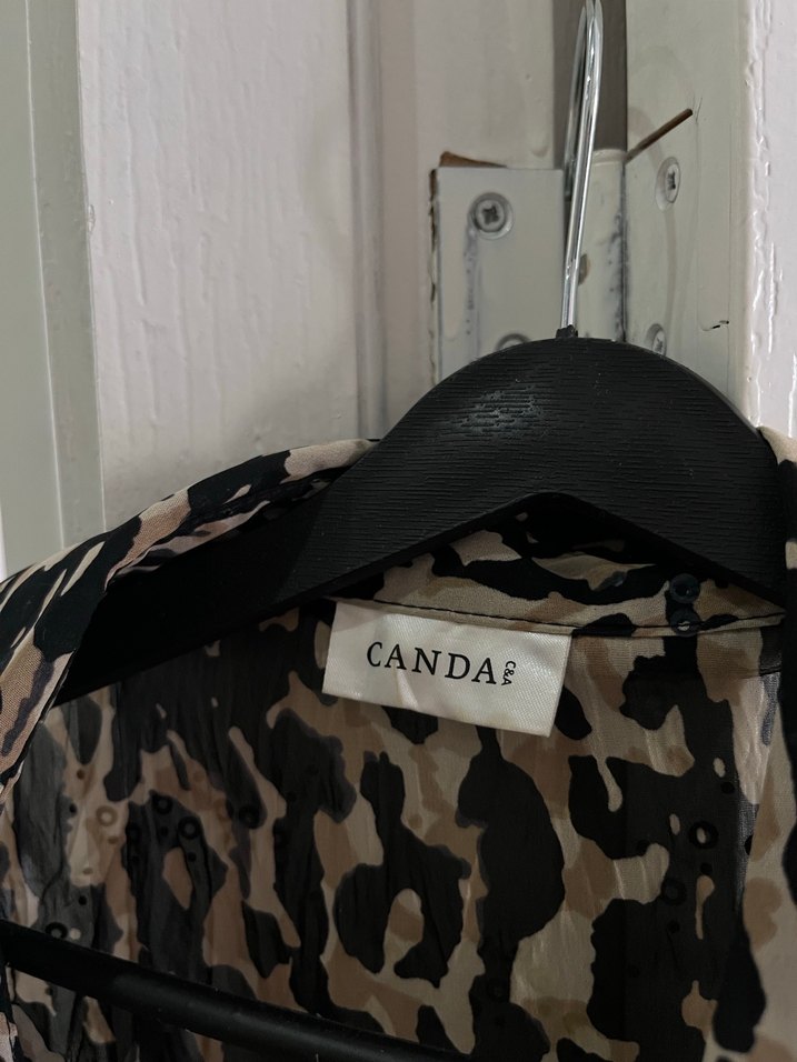 Leopar Desenli Transparan Kadın Gömlek - Görsel 3