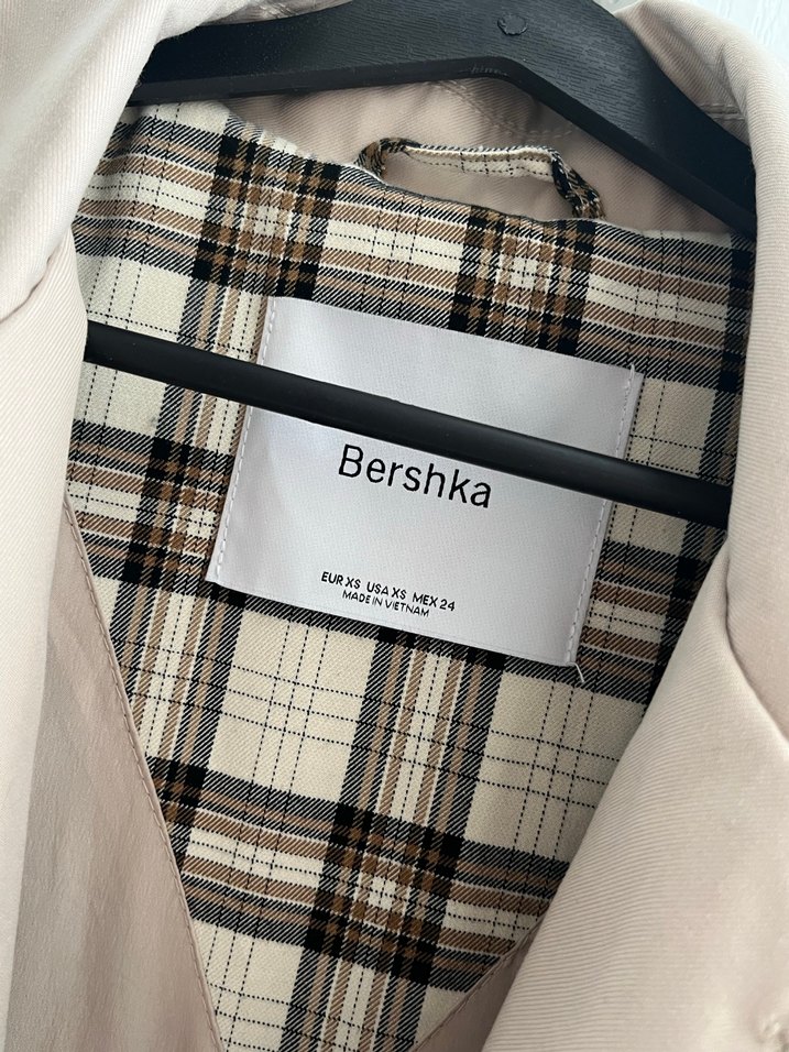 Bershka Bej Uzun Düğmeli Trençkot - Görsel 2