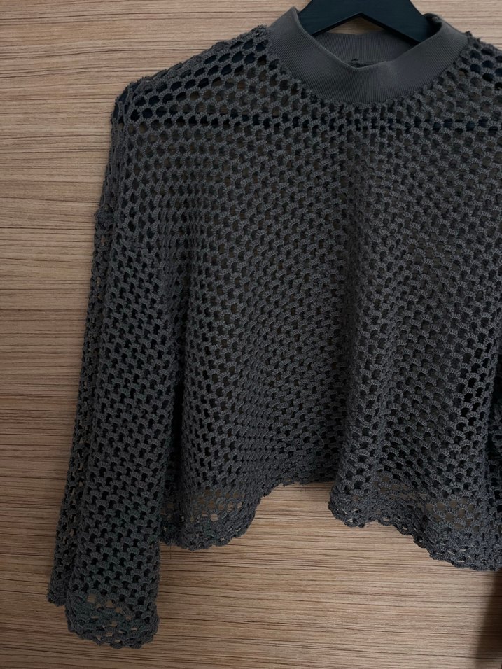 Kadın vizon file Örgü Mini Triko Kazak - Görsel 2