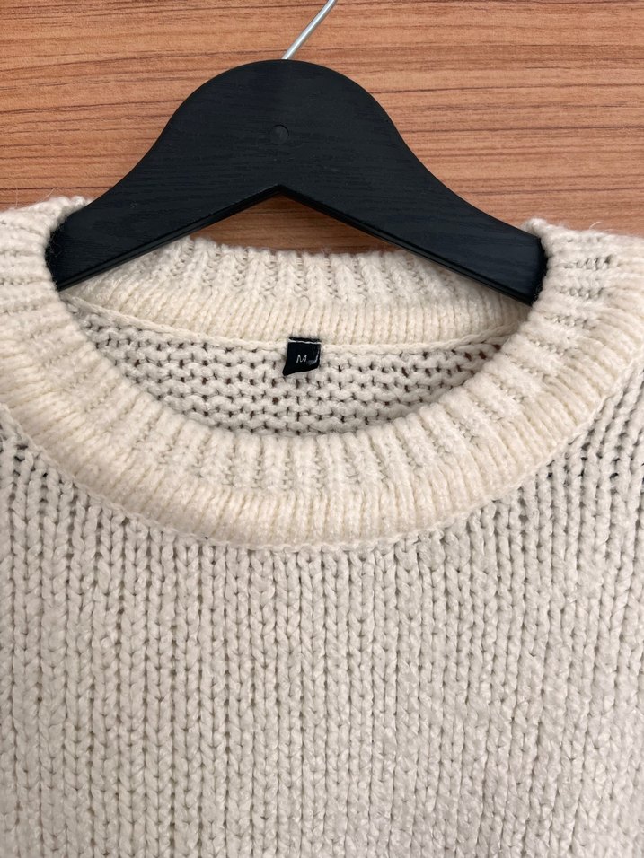 Kadın Beyaz Basic Kazak - Görsel 3