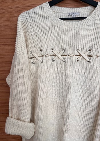 Mavi Beyaz Triko Kadın Kazak - Görsel 2