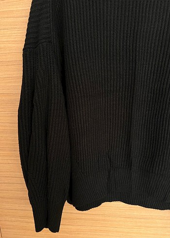 Kadın Siyah Boğazlı Salaş Triko Kazak - Görsel 3