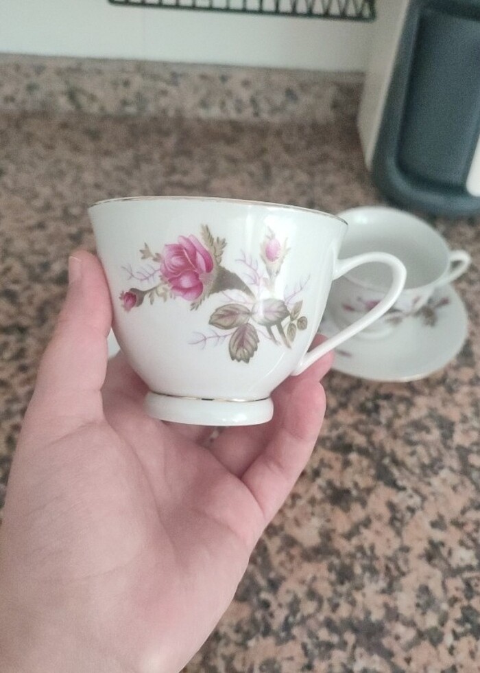 2 adet antika made in China fincan çay Nescafe boy  - Görsel 2