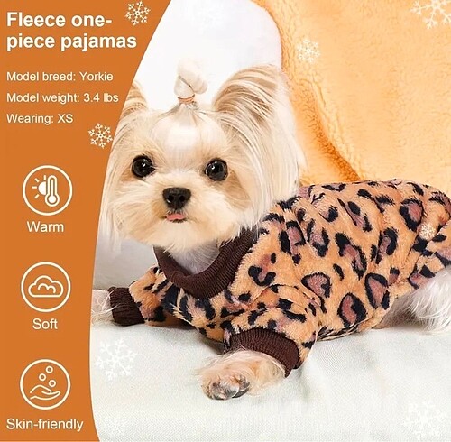 Beden Yurtdışından leopar köpek kedi tulumu(L-Xl)
