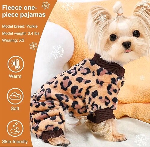 Yurtdışından leopar köpek kedi tulumu(L-Xl)
