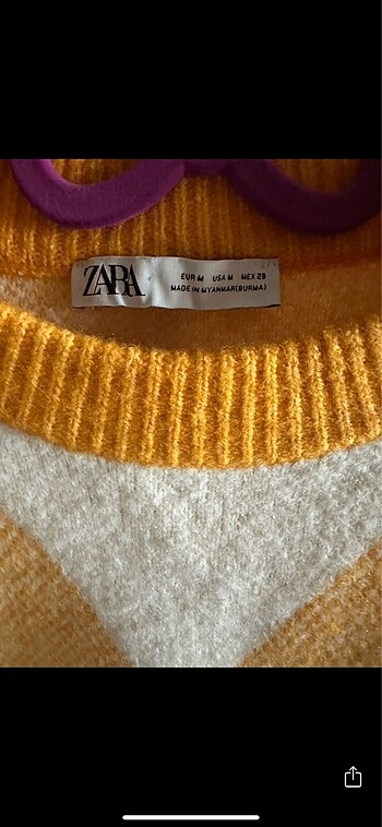 m Beden altın Renk Zara oversize kazak