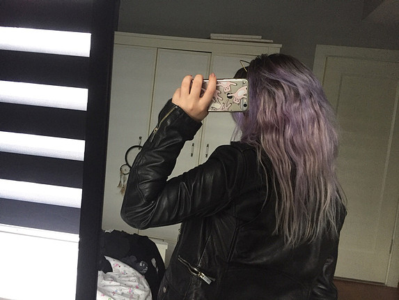 Bershka gerçek deri biker ceket
