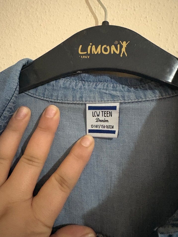 Mavi çocuk Denim Gömlek, Düğmeli, Rahat Kesim - Görsel 2