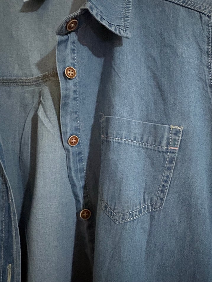 Mavi çocuk Denim Gömlek, Düğmeli, Rahat Kesim - Görsel 3