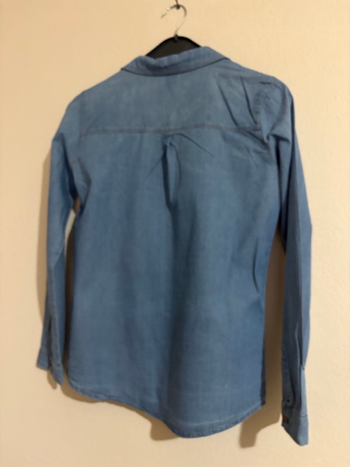 Mavi çocuk Denim Gömlek, Düğmeli, Rahat Kesim - Görsel 5