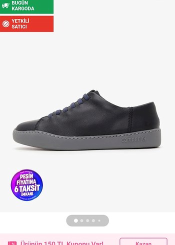 Camper Siyah Deri Sneaker