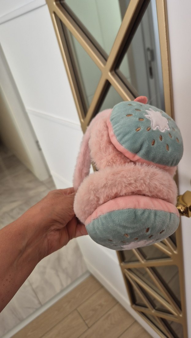 Pembe Peluş Kız Çocuk Kulaklık - Görsel 3