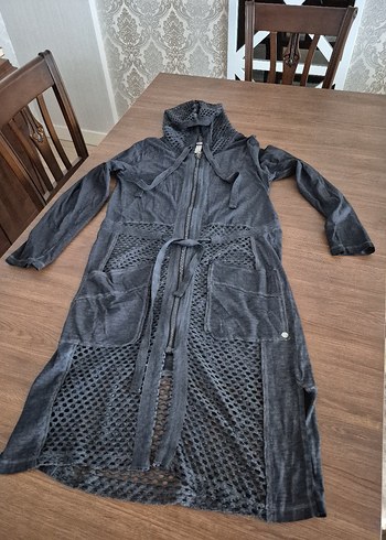 Uzun Gri Gotik Kadın yazlık ceket sıfır ürün