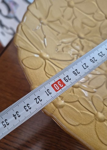 Altın Renkli Çiçek Desenli Bohem Tabak - Görsel 2