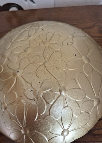 Altın Renkli Çiçek Desenli Bohem Tabak - Görsel 6