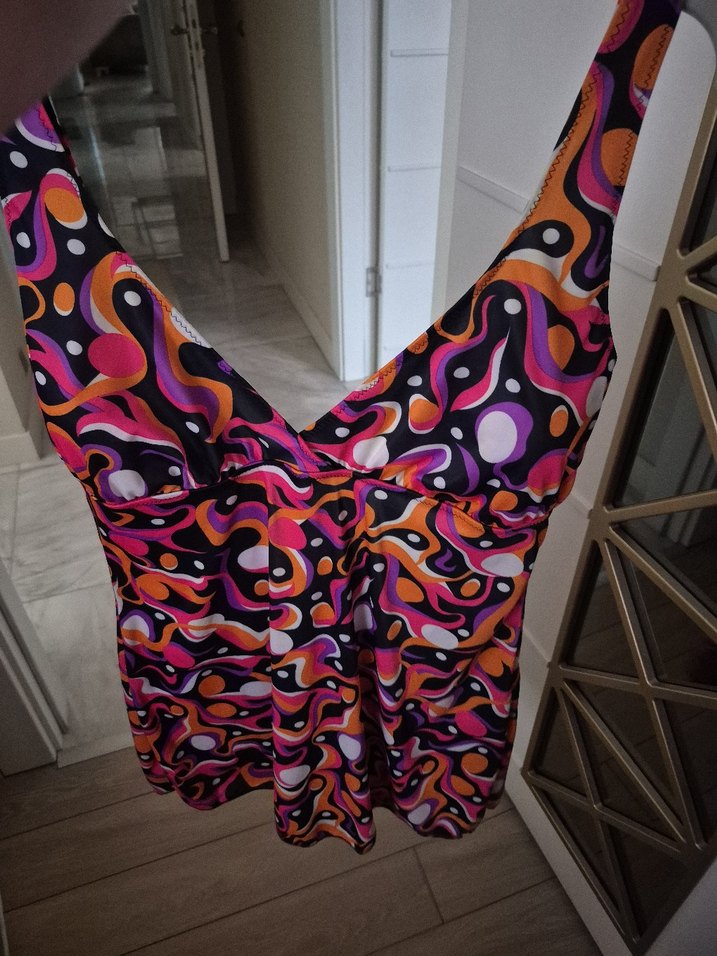 Kadın Çok Renkli Kısa Drapeli Mayo - Görsel 5