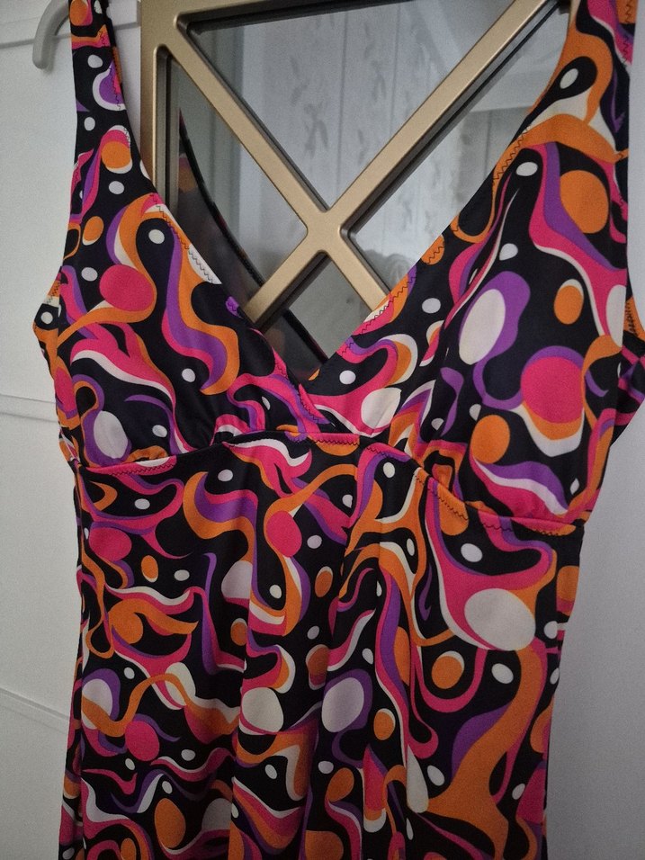 Kadın Çok Renkli Kısa Drapeli Mayo - Görsel 2