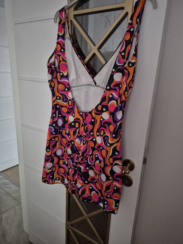 Kadın Çok Renkli Kısa Drapeli Mayo - Görsel 3