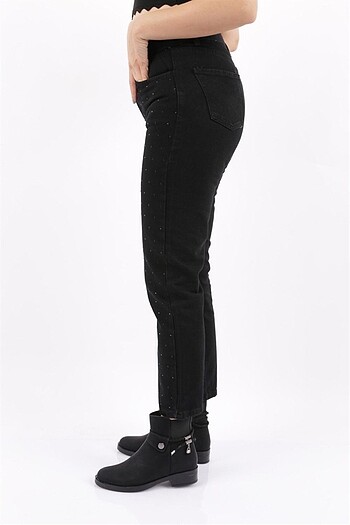 Zara Taşlı jean pantolon siyah