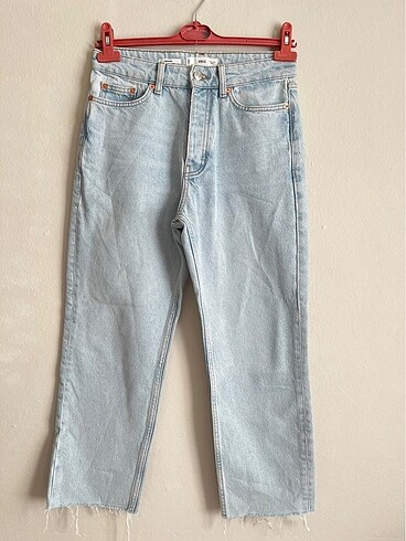 mango yüksek belli crop düz straight jean