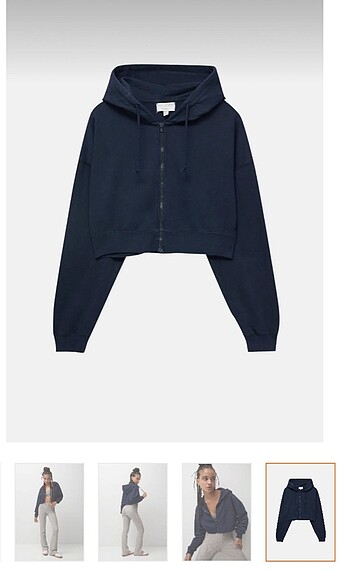 Pull and Bear pull & bear fermuarlı crop sweatshirt