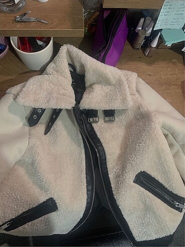 bershka suni yünlü crop ceket