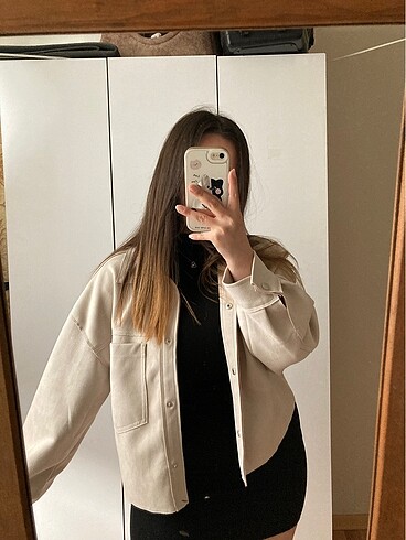 Stradivarius Crop Suni Süet Ince Ceket