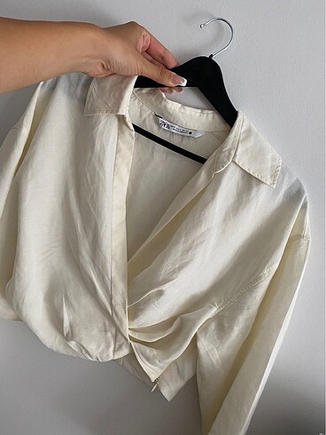 Zara zara keren crop gömlek
