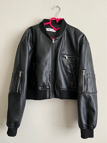 Zara mai siyah bomber deri ceket