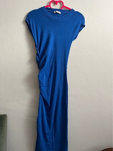 zara lacivert midi elbise