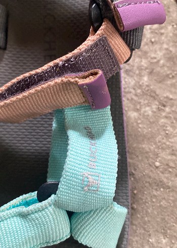 Renkli Kız çocuk  Dolgu Topuklu Sandalet Velcro - Görsel 4