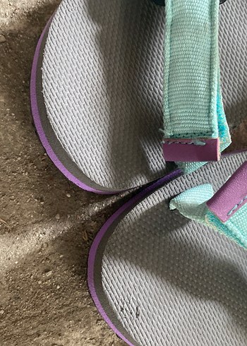 Renkli Kız çocuk  Dolgu Topuklu Sandalet Velcro - Görsel 3