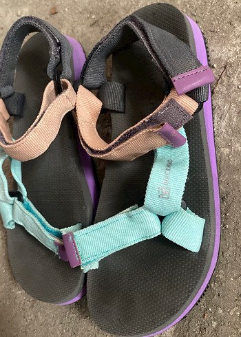 Renkli Kız çocuk  Dolgu Topuklu Sandalet Velcro - Görsel 5