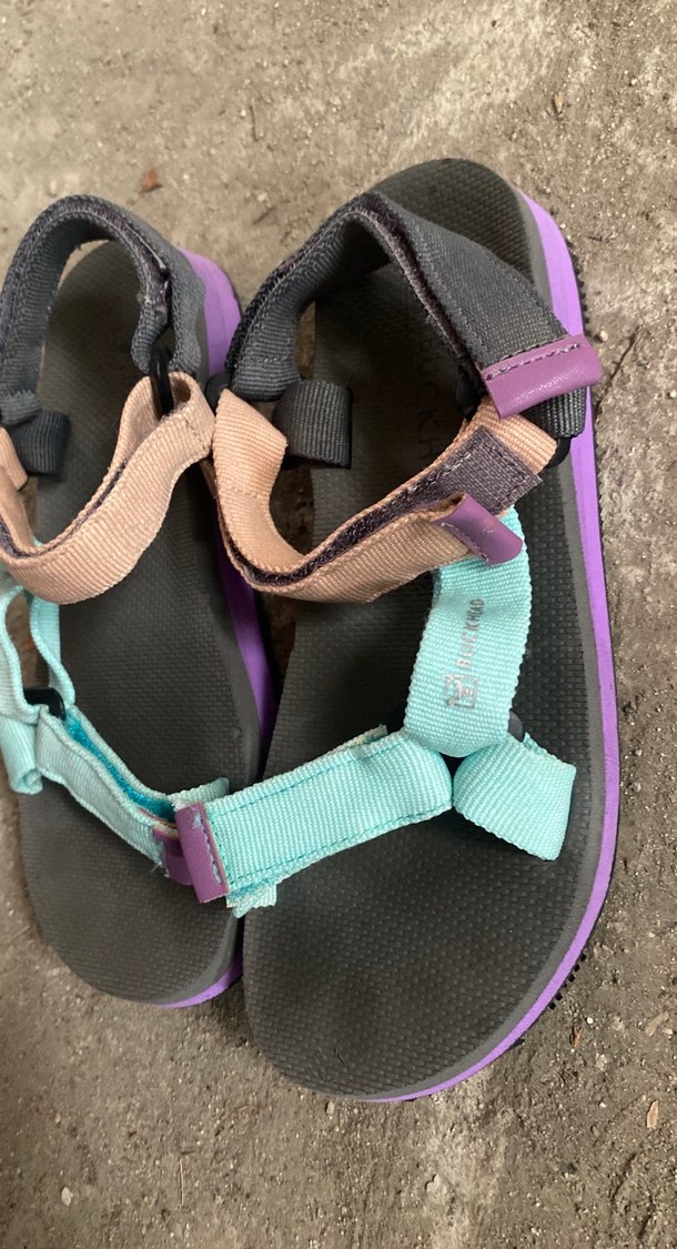 Renkli Kız çocuk  Dolgu Topuklu Sandalet Velcro - Görsel 5