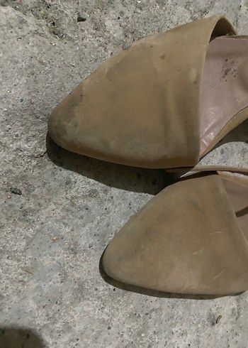 36 Beden Bej Süet Tokalı Stiletto Kadın Ayakkabı