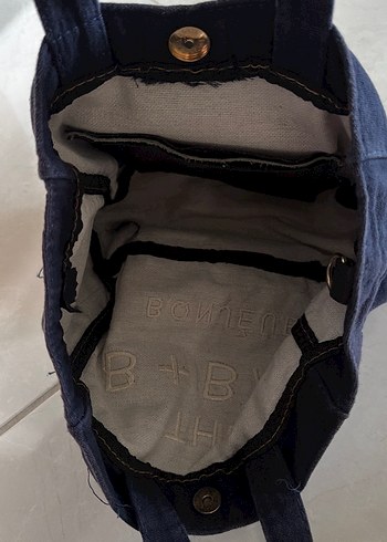 Beden mavi Renk Koyu Mavi Kemerli Denim Kadın Çanta