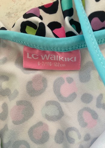 LC Waikiki Renkli Leopar Desenli Kız Mayo