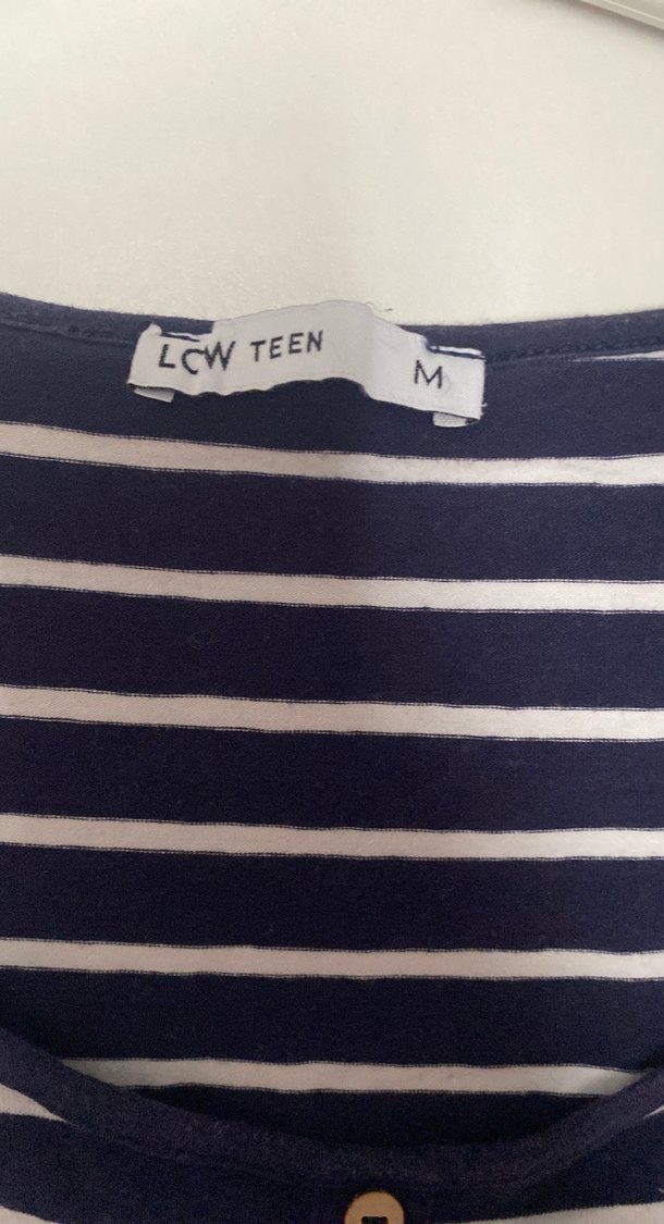 Lacivert Çizgili Düğmeli Hamile Tulum - Görsel 3