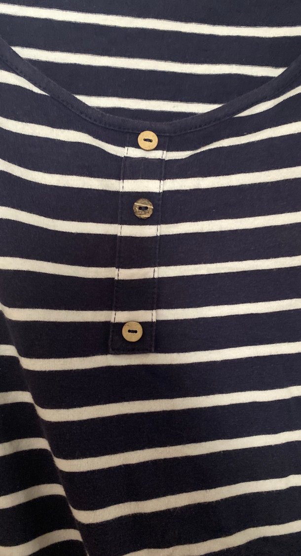 Lacivert Çizgili Düğmeli Hamile Tulum - Görsel 4