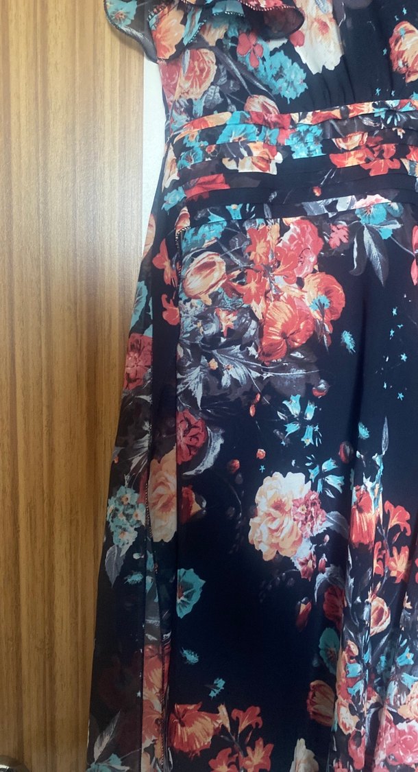 Çiçek Desenli Bohem Hamile Elbisesi - Görsel 2