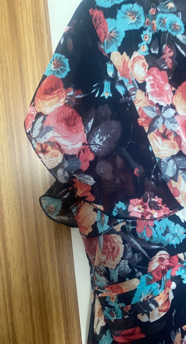 Çiçek Desenli Bohem Hamile Elbisesi - Görsel 5