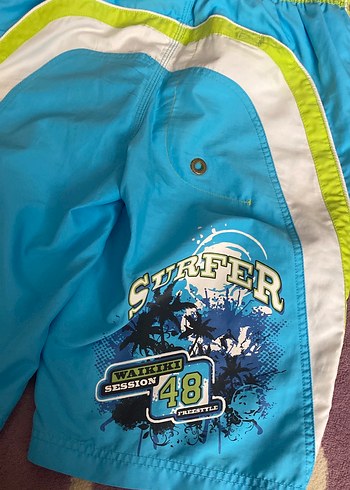 Mavi Mini Erkek Yüzme Şortu Fermuarlı - Görsel 5