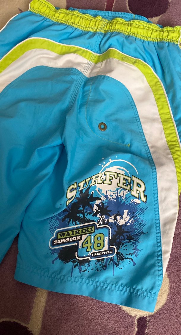 Mavi Mini Erkek Yüzme Şortu Fermuarlı - Görsel 5