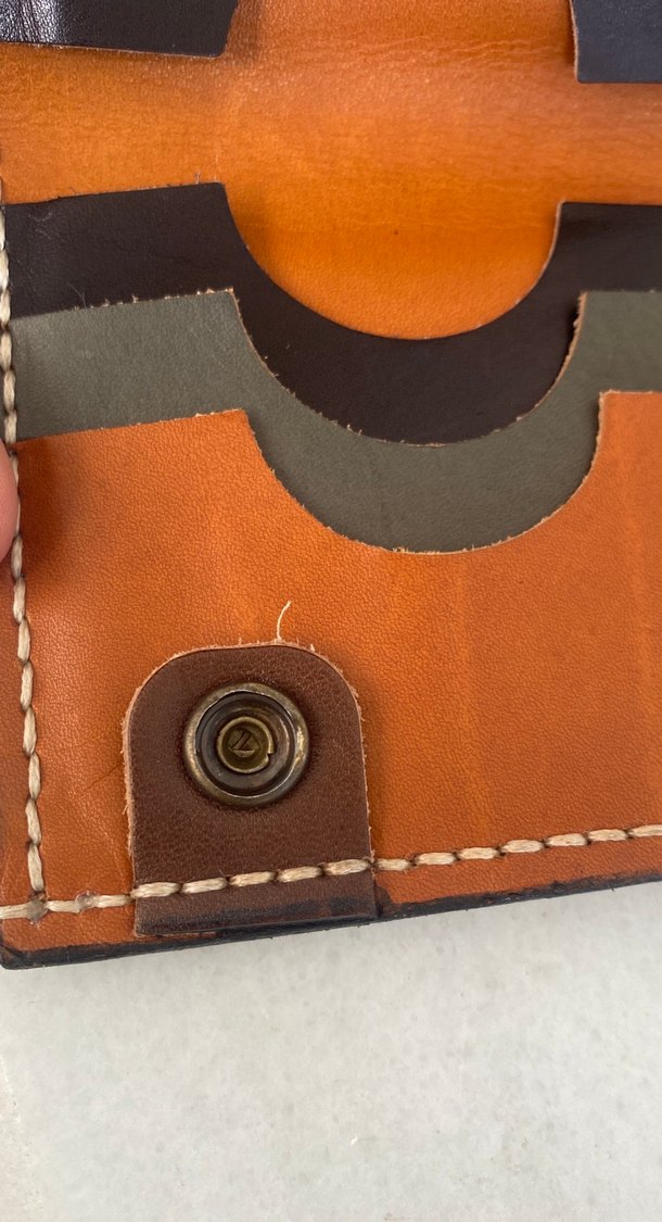 Koyu Kahverengi Punk Desenli Erkek Cüzdan - Görsel 4