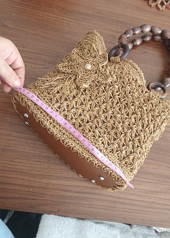 Örgü Kahverengi Bohem Kadın Çanta - Görsel 5