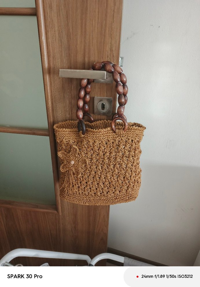 Örgü Kahverengi Bohem Kadın Çanta - Görsel 3