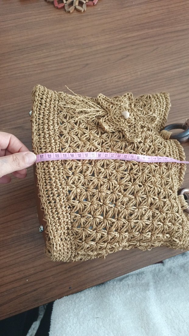 Örgü Kahverengi Bohem Kadın Çanta - Görsel 4