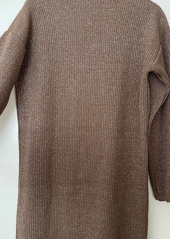 Kahverengi Kadın Uzun Triko Elbise - Görsel 3
