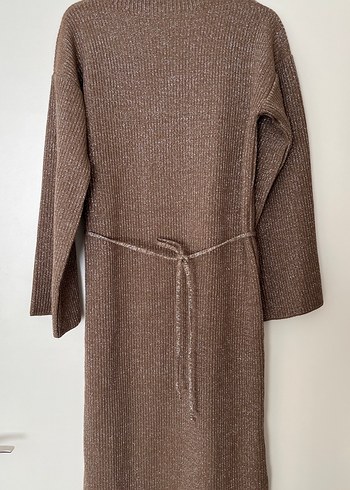 Kahverengi Kadın Uzun Triko Elbise - Görsel 4