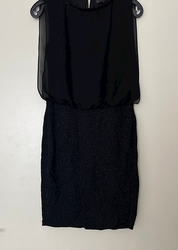 Siyah Midi Kemerli Kolsuz Elbise - Görsel 2